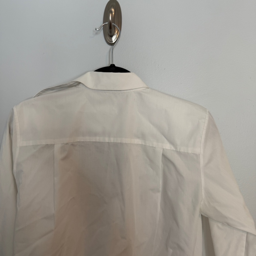 Foxcroft White Dress Shirt Crisp Long Sleeve 6 Petite Button Down - Picture 7 of 8
